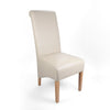 Shankar Ivory Leather Match Roll Back Dining Chair