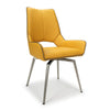 Shankar Medallion Yellow Leather Match Swivel Dining Chair