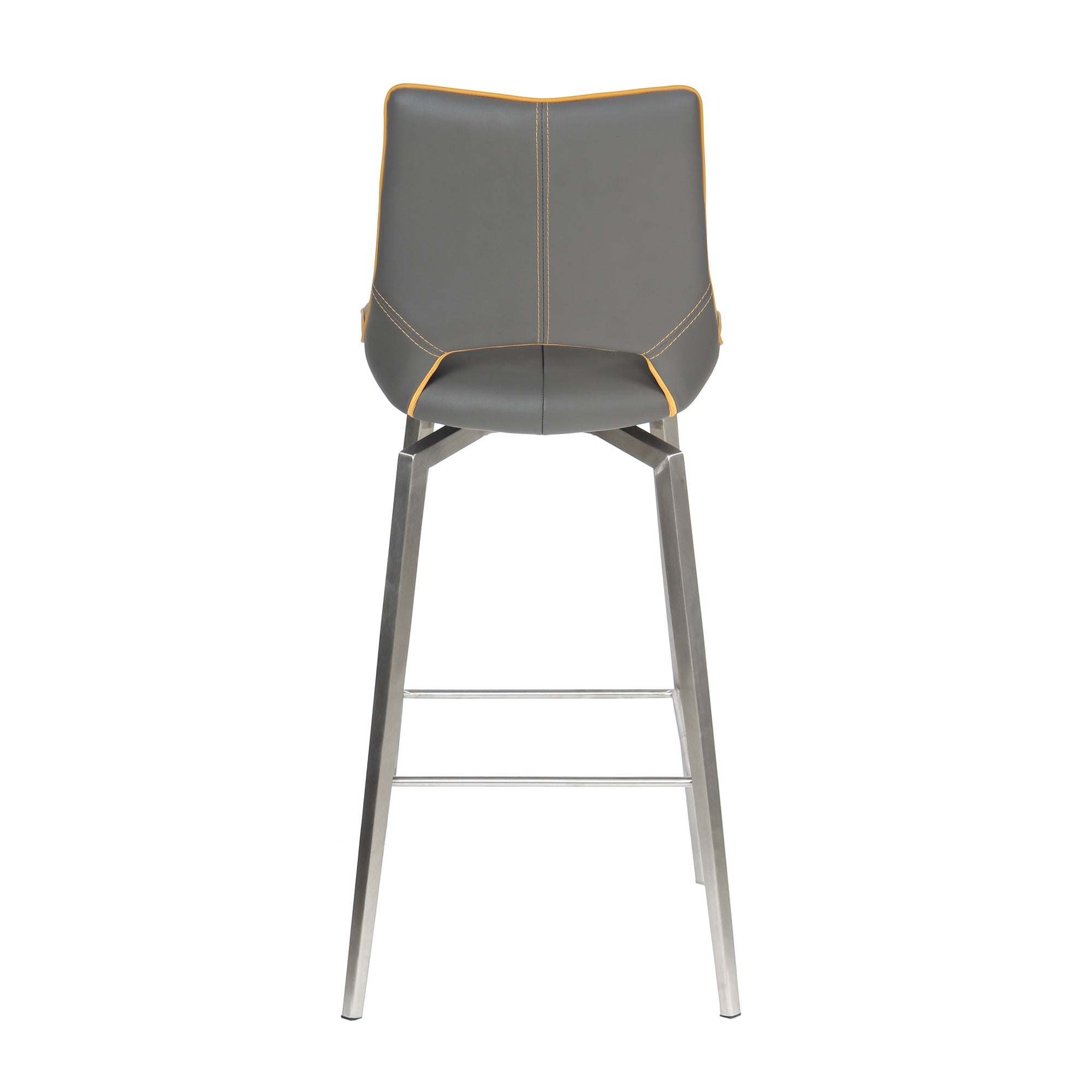 Shankar Graphite Grey Leather Match Swivel Bar Chair