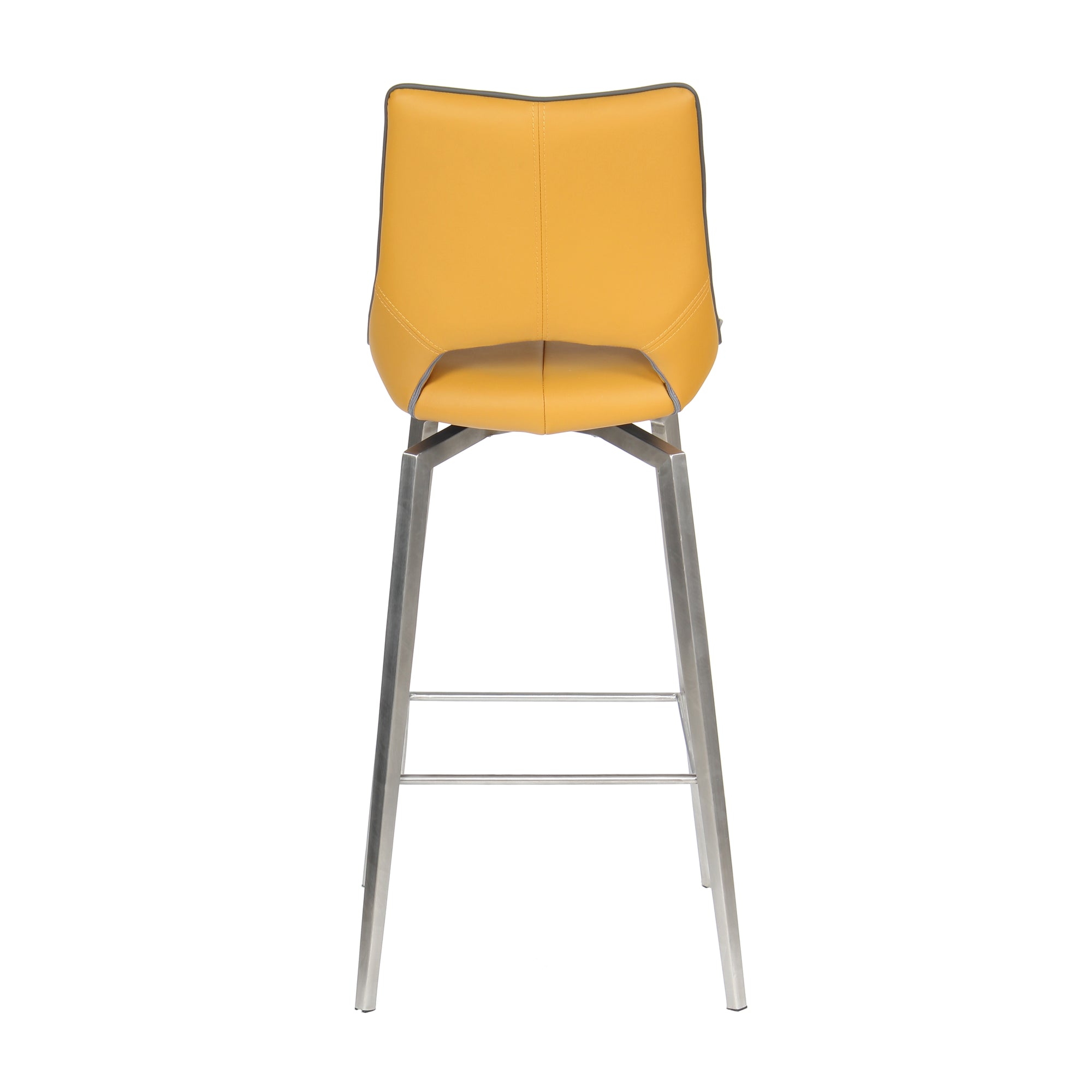 Shankar Medallion Yellow Leather Match Swivel Bar Chair