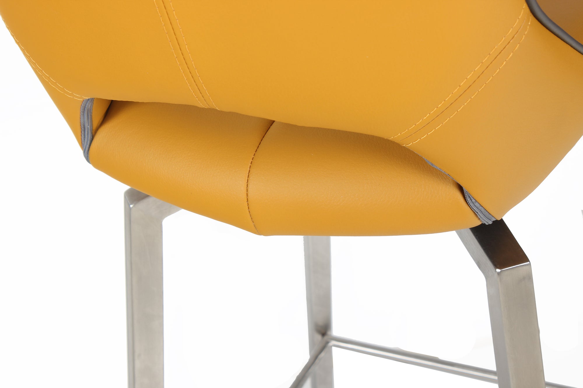 Shankar Medallion Yellow Leather Match Swivel Bar Chair