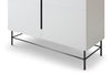 Gillmore Space Alberto Two Door High Sideboard White With Dark Chrome Accent