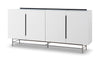 Gillmore Space Alberto Four Door High Sideboard White With Dark Chrome Accent