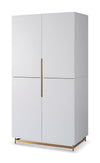 Gillmore Space Alberto Wardrobe White With Brass Accent