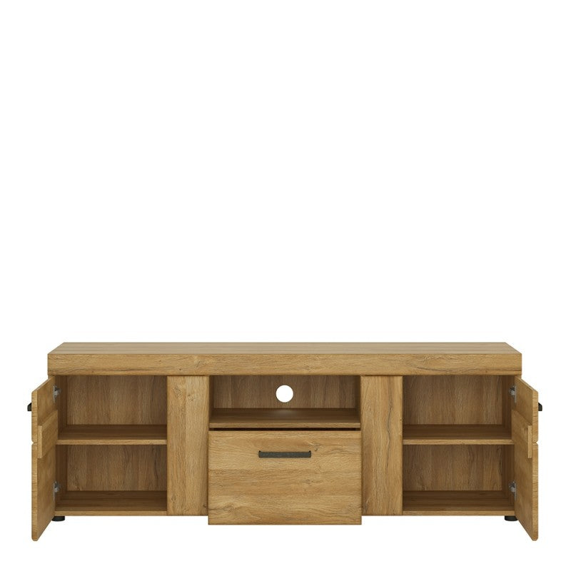 Axton Bronxwood 2 Door 1 Drawer Tall TV Cabinet in Grandson Oak