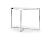 Gillmore Space Finn Demi Lune Console Table White Marble Top & Polished Chrome Frame