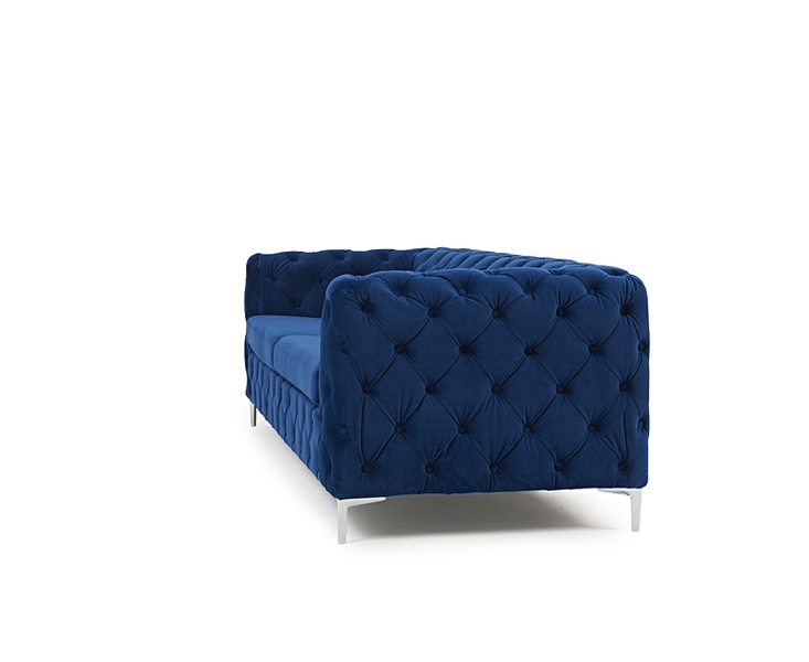 Alegra Blue Plush 3 Seater Sofa