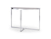 Gillmore Space Finn Demi Lune Console Table Dark Stone Top & Polished Chrome Frame