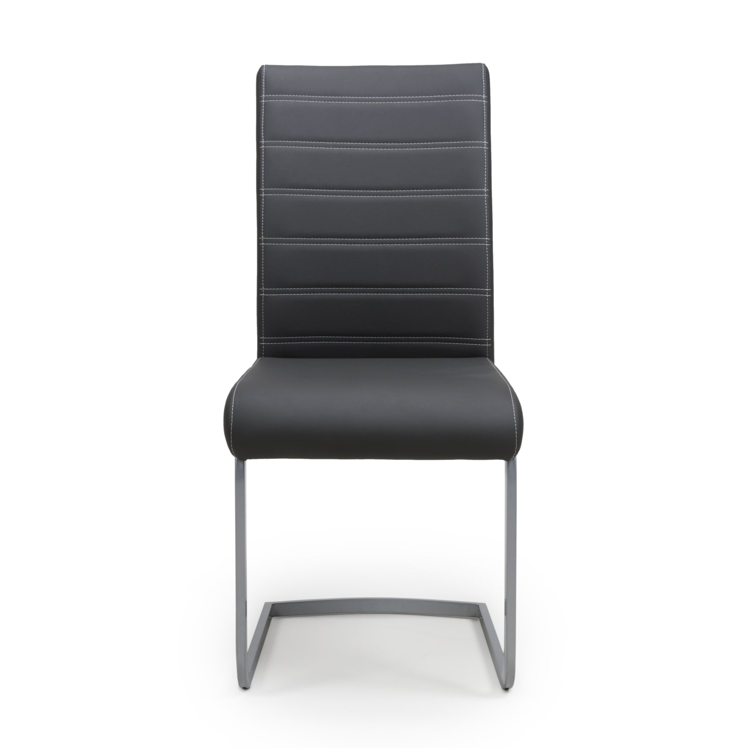 Hawksmoor Callisto Leather Effect Black Dining Chair (Pair)