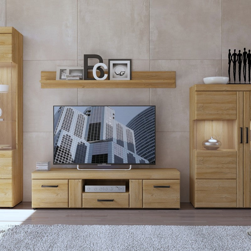 Axton Bronxwood 2 Door 1 Drawer Wide TV Cabinet in Grandson Oak
