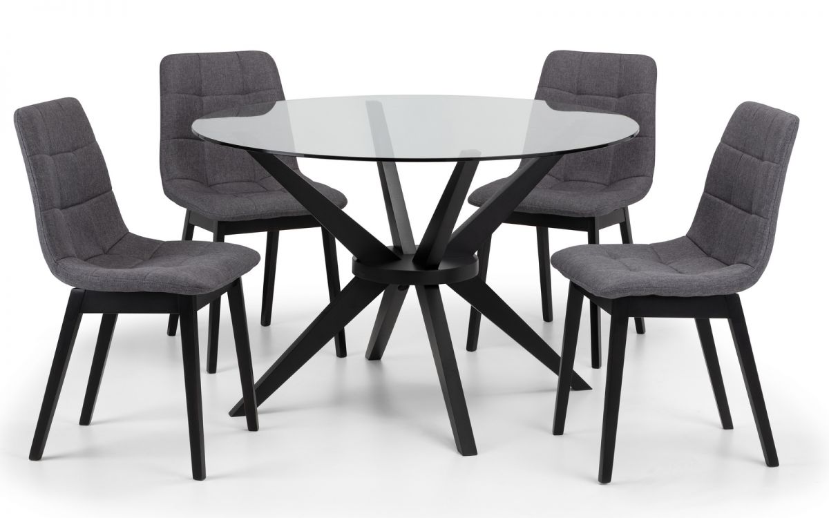 Julian Bowen Hayden Round Glass 120cm Dining Table