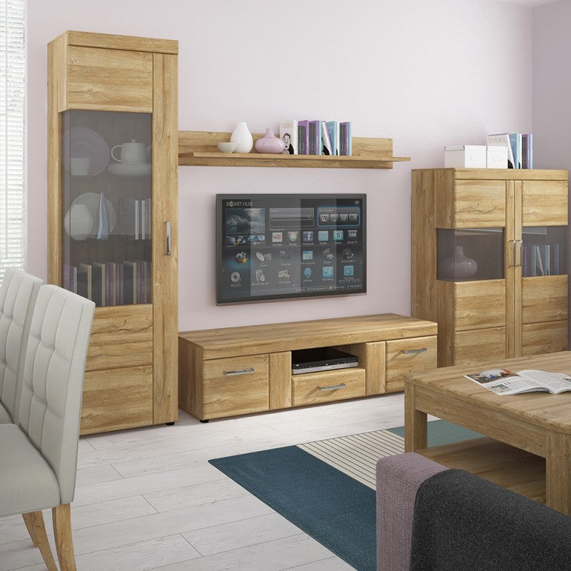 Axton Bronxwood 2 Door 1 Drawer Wide TV Cabinet in Grandson Oak