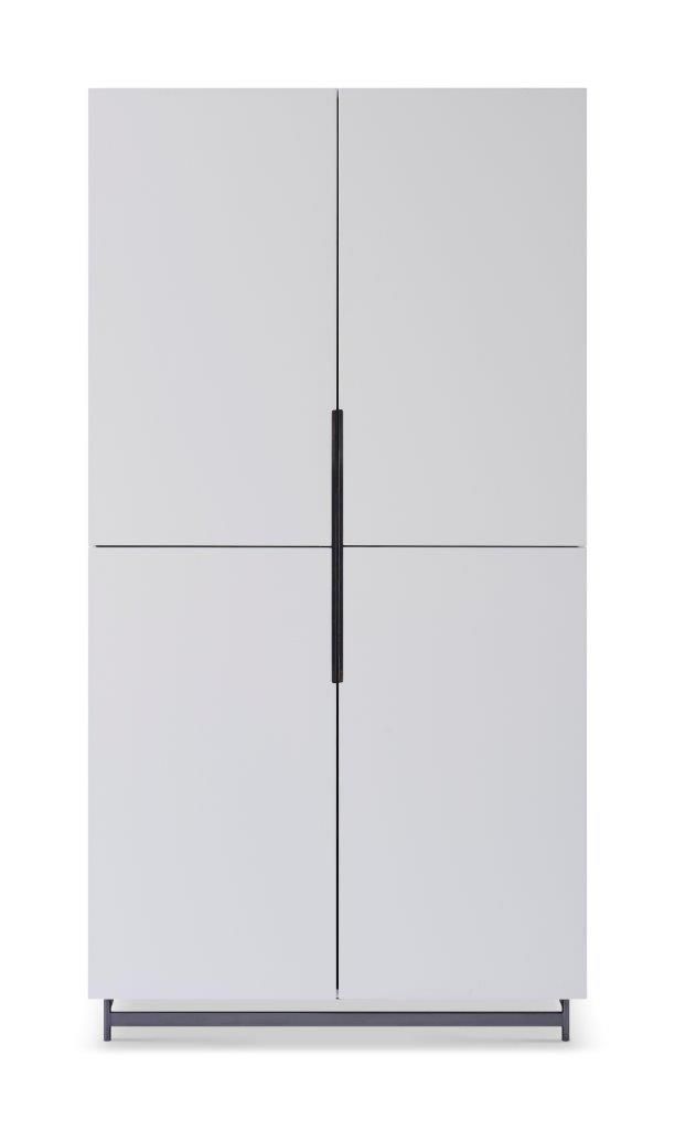 Gillmore Space Alberto Wardrobe White With Dark Chrome Accent