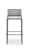 Gillmore Space Finn Bar Stool Silver Upholstered & Black Frame