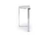 Gillmore Space Finn Demi Lune Console Table Pale Stone Top & Polished Chrome Frame