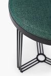 Gillmore Space Finn Circular Side Table Or Stool Conifer Green Upholstered & Black Frame