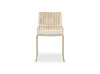 Gillmore Space Finn Stacking Dining Chair Natural Upholstered & Brass Frame