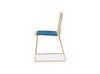 Gillmore Space Finn Stacking Dining Chair Admiral Blue Upholstered & Brass Frame