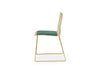 Gillmore Space Finn Stacking Dining Chair Conifer Green Upholstered & Brass Frame