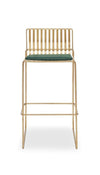 Gillmore Space Finn Bar Stool Conifer Green Upholstered & Brass Frame