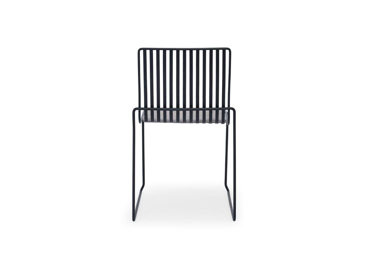 Gillmore Space Finn Stacking Dining Chair Pewter Grey Upholstered & Black Frame