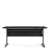 Axton Trinity Desk 150 cm In Black Woodgrain With Height Adjustable Legs With Electric Control In Silver Grey Steel