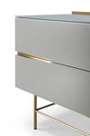 Gillmore Space Alberto Door & Drawer Combination Sideboard Grey With Brass Accent