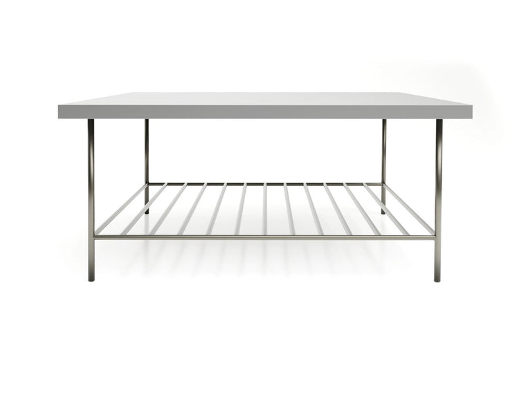 Gillmore Space Alberto Square Coffee Table Grey With Dark Chrome Accent