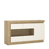 Axton Woodlawn 3 door Glazed Sideboard In Riviera Oak/White High Gloss