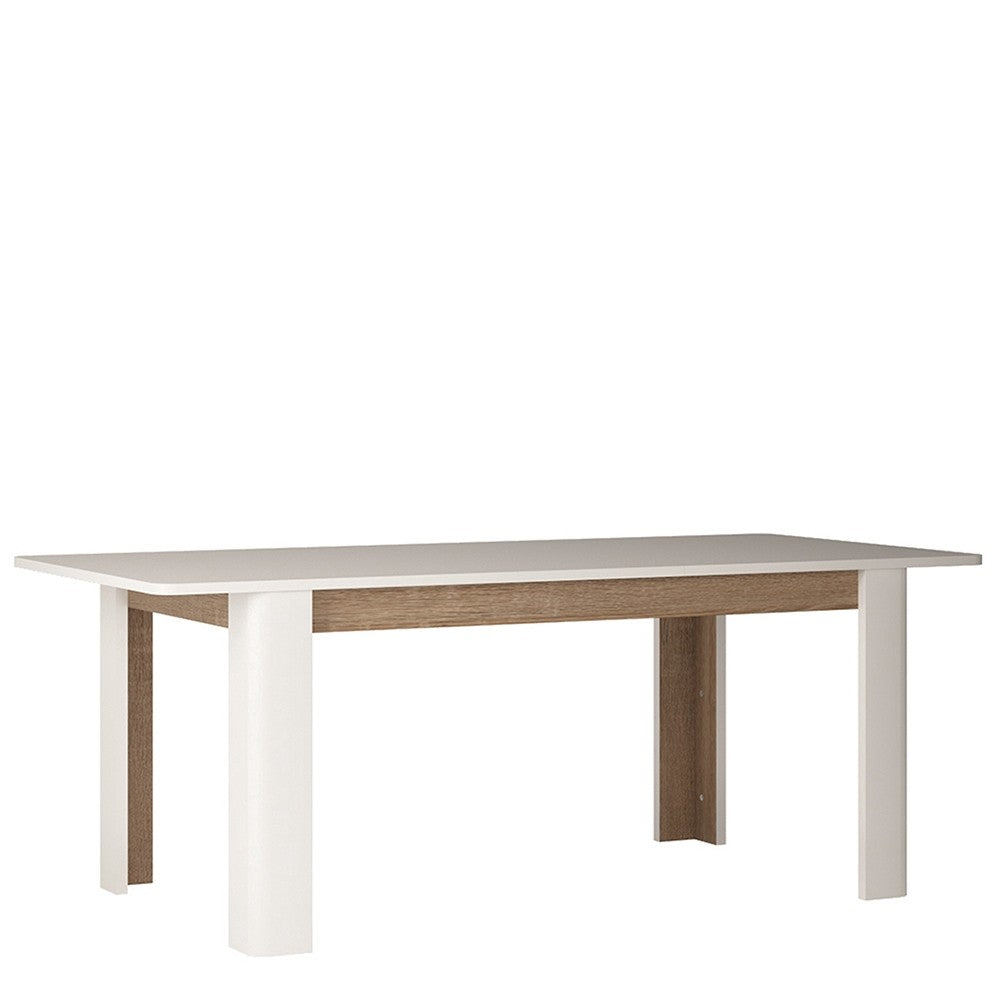 Axton Norwood Living Extending Dining Table + 4 Milan High Back Chair Dark Brown