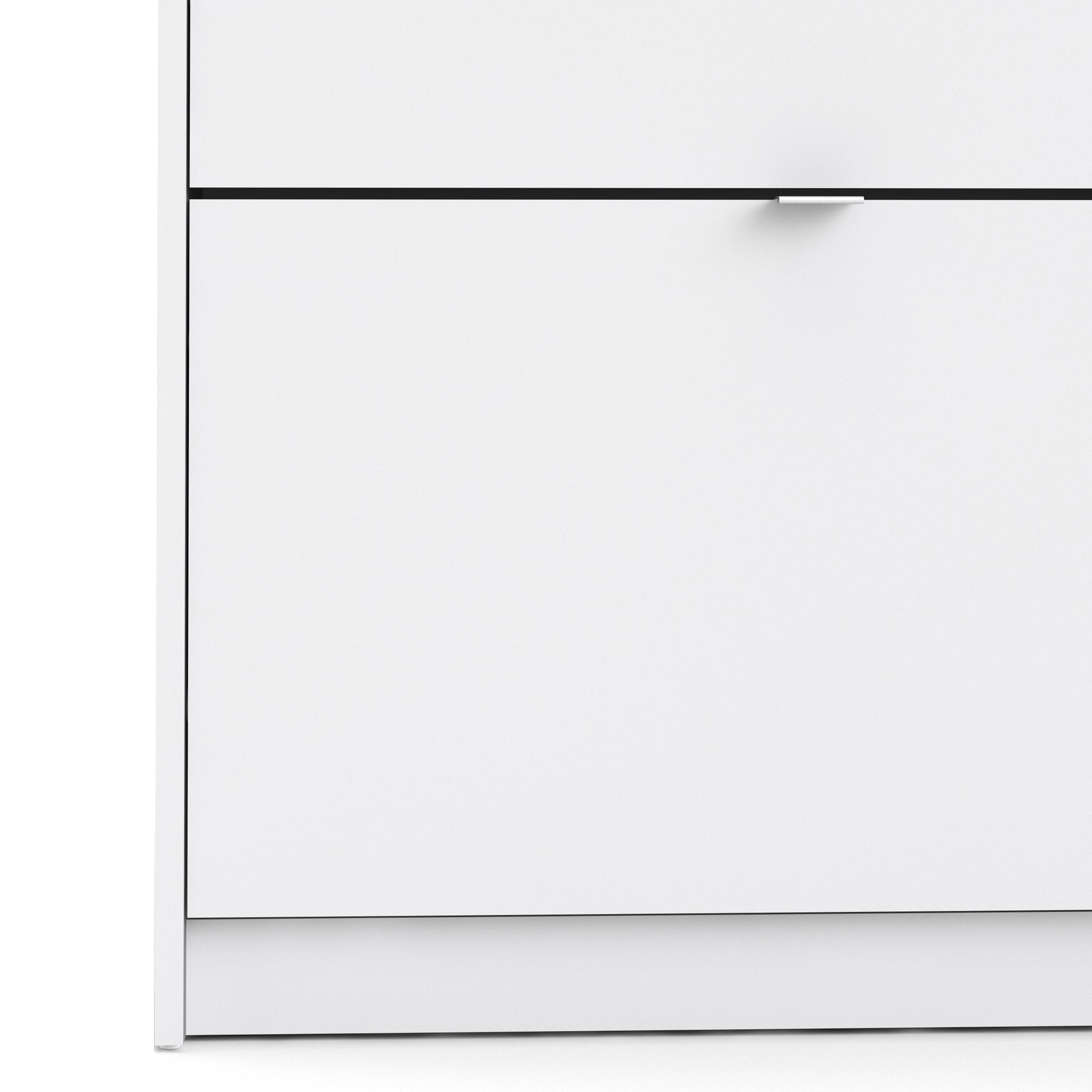 Axton Choctaw Shoe Cabinet With 4 Tilting Doors And 1 Layer In White