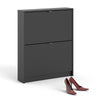 Axton Choctaw Shoe Cabinet With 2 Tilting Doors And 1 Layer In Matt Black