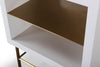 Gillmore Space Alberto Side Table White With Brass Accent