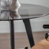 Mayfield Hunstville Round Dining Table Oak with Glass Top 900mm