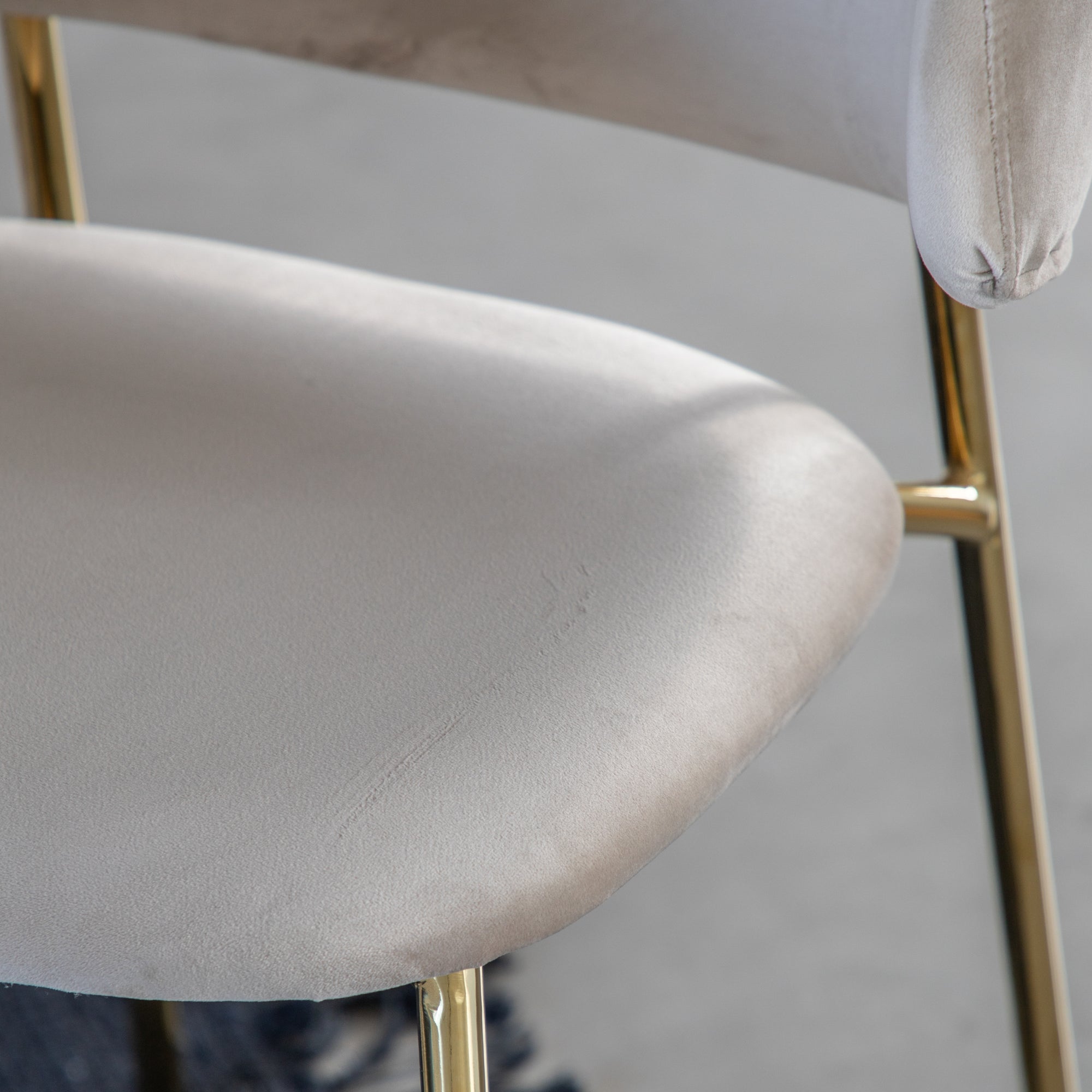 Mayfield Worrall Taupe Dining Chair Gold Legs (Discontinued )