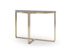 Gillmore Space Finn Demi Lune Console Table Dark Oak Top & Brass Frame