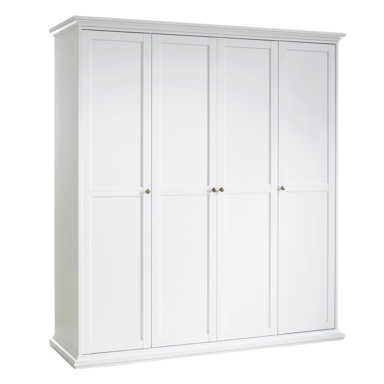 Axton Westchester Wardrobe with 4 Doors In White