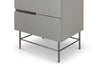 Gillmore Space Alberto Six Drawer Tall Narrow Chest White With Dark Chrome Accent