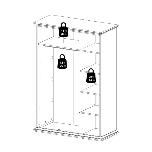Axton Westchester Wardrobe with 3 Doors In White