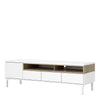 Axton Blauzes TV Unit 3 Drawers 1 Door in White and Oak