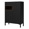 Axton Blauzes Sideboard 2 Door 1 Drawer in Black and Walnut