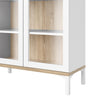 Axton Blauzes Display Cabinet Glazed 2 Doors in White and Oak