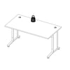 Axton Trinity Desk 150 cm In White With Silver Grey Steel Legs