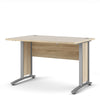 Axton Trinity Desk 120 cm In Oak With Silver Grey Steel Legs