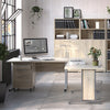 Axton Trinity Desk 120 cm In Oak With Silver Grey Steel Legs