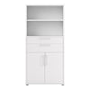 Axton Trinity Bookcase 4 Shelves with 2 Drawers and 2 Doors in White