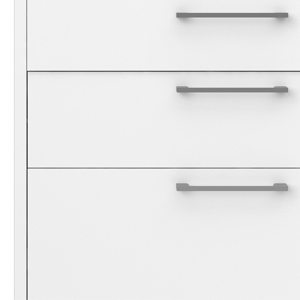 Axton Trinity Bookcase 4 Shelves with 2 Drawers + 2 File Drawers In White