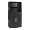 Axton Trinity Bookcase 4 Shelves with 2 Doors in Black woodgrain