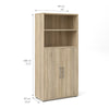 Axton Trinity Bookcase 4 Shelves with 2 Doors in Oak