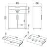 Axton Trinity Bookcase 5 Shelves with 2 Drawers and 2 Doors in White